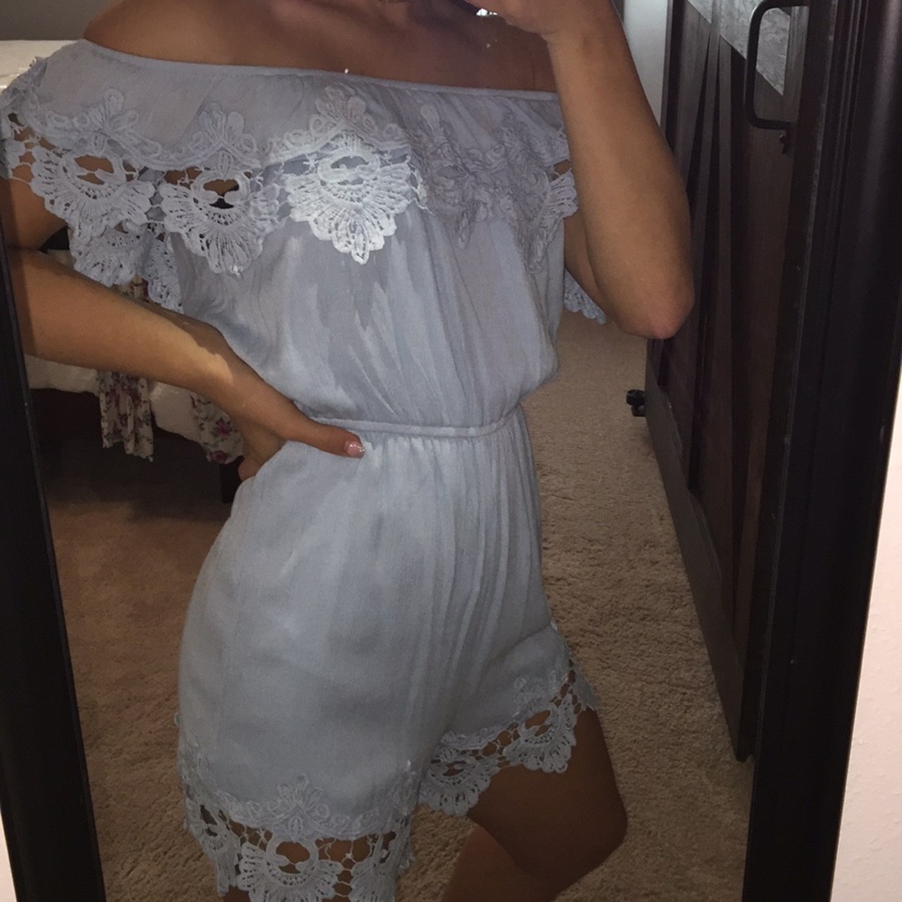 light blue romper